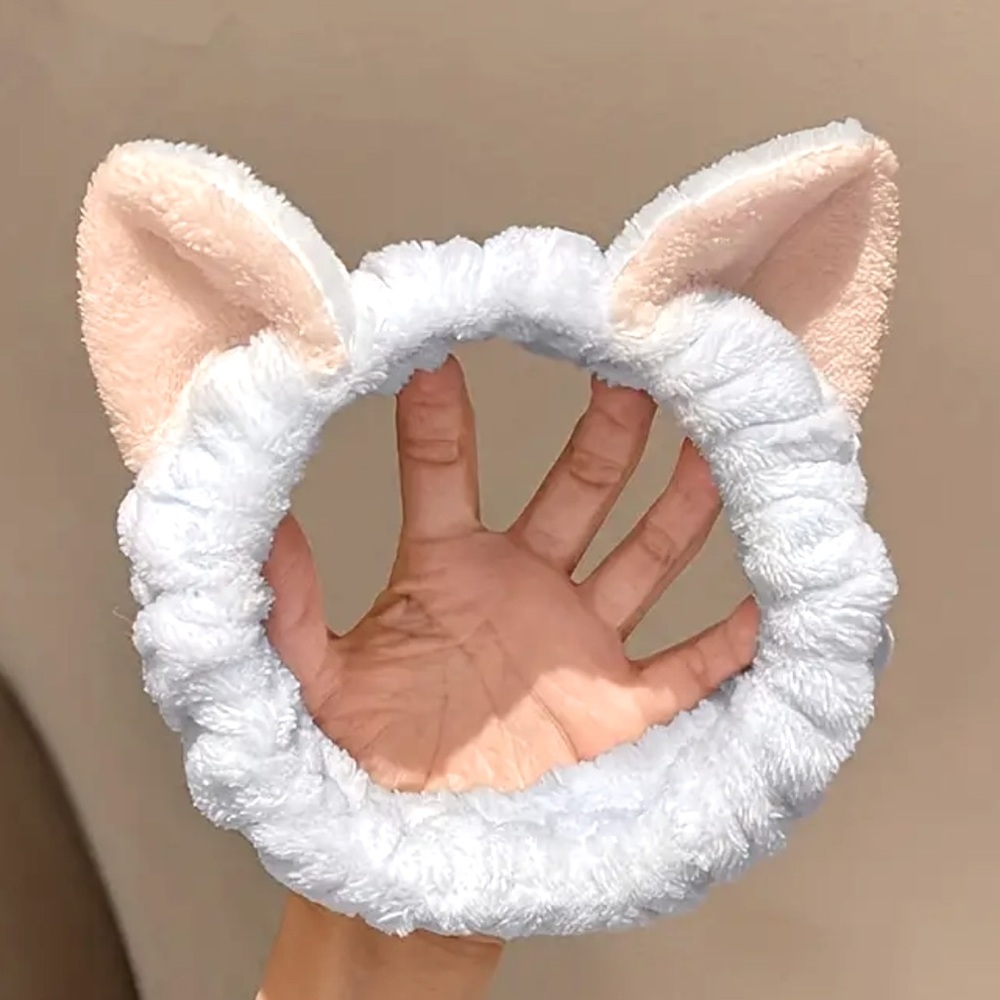 🎀 3/$30 Viral Face Washing Makeup Headband Cute Kitten Ears Super Soft